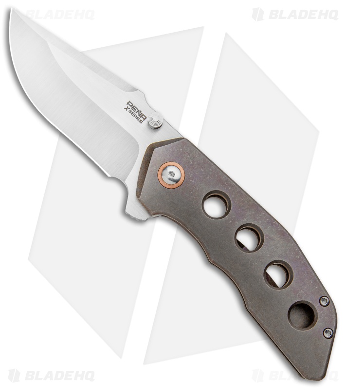 Pena Knives XSeries Rhino Frame Lock Knife Flipper Bronze Titanium (3