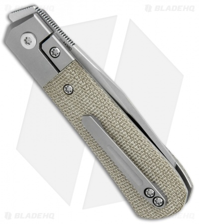 Pena Knives X-Series Raptor Front Flipper Knife Green Micarta (2.9" Satin)