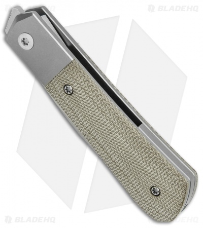 Pena Knives X-Series Raptor Front Flipper Knife Green Micarta (2.9" Satin)