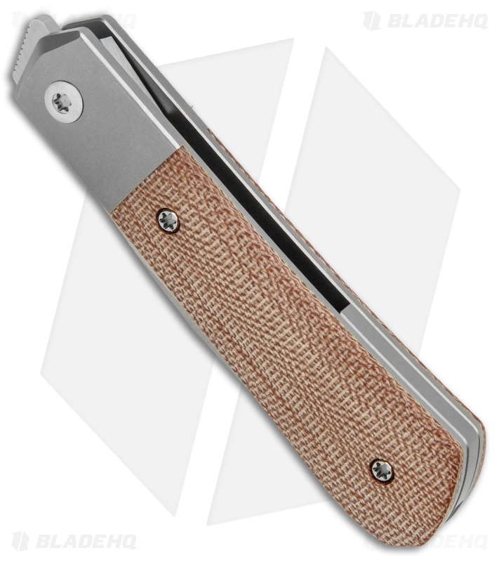 Pena Knives X-Series Raptor Front Flipper Knife Brown Micarta (2.9" Satin)