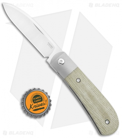 Pena Knives X-Series Zulu Front Flipper Knife - Green Micarta