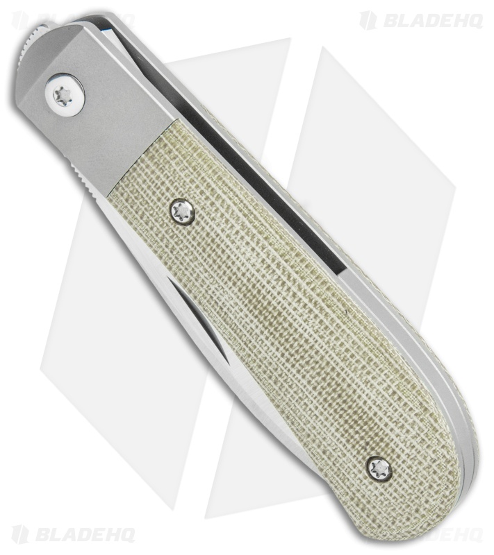 Pena Knives X-Series Zulu Front Flipper Knife - Green Micarta