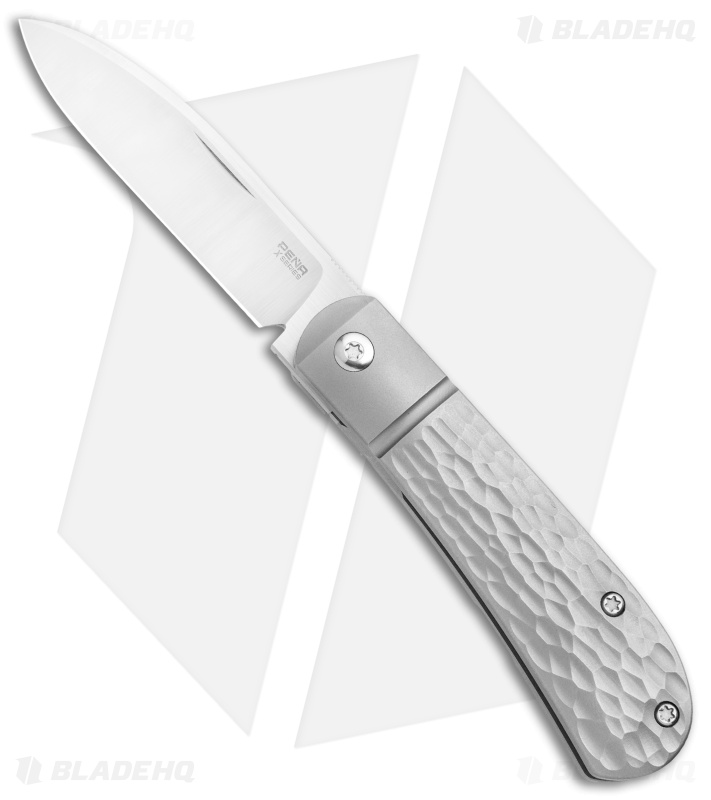 Pena Knives X-Series Zulu Front Flipper Knife - Jigged Titanium