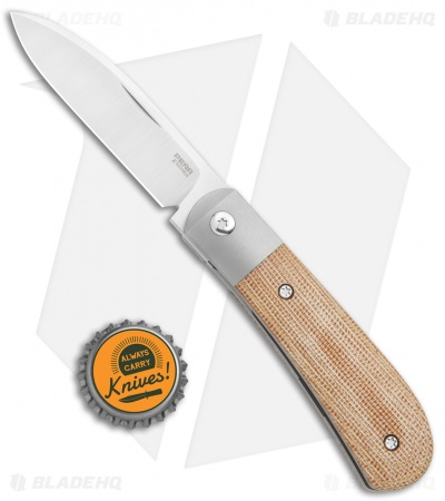 Pena Knives X-Series Zulu Front Flipper Knife - Natural Micarta