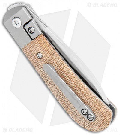 Pena Knives X-Series Zulu Front Flipper Knife - Natural Micarta