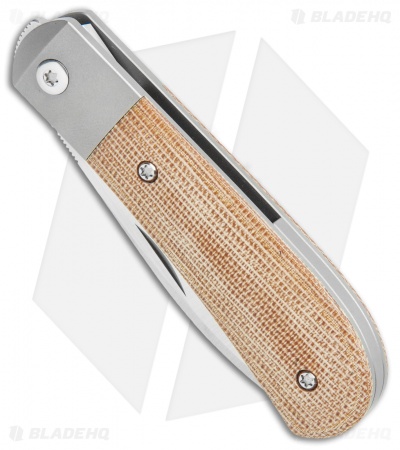 Pena Knives X-Series Zulu Front Flipper Knife - Natural Micarta