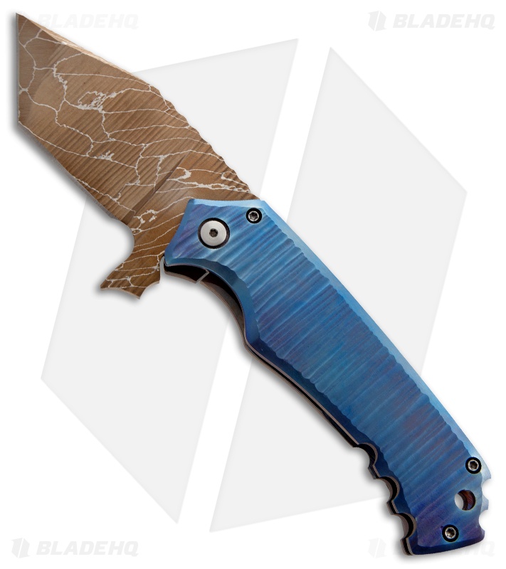 Phantom Steelworks One-Off XL Flipper Knife Murder Pattern (3.25" Damascus)