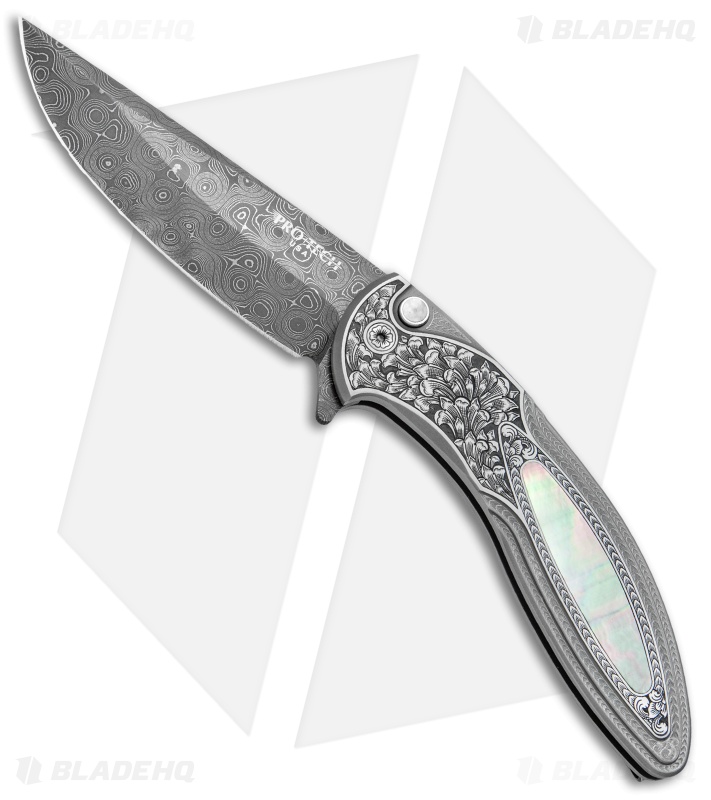 Pro-Tech Ultimate Custom Cambria Flipper Knife Black Lip Pearl