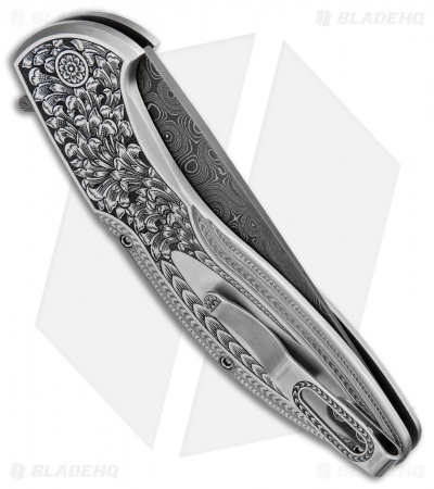 Pro-Tech Ultimate Custom Cambria Flipper Knife Black Lip Pearl (Damascus) 