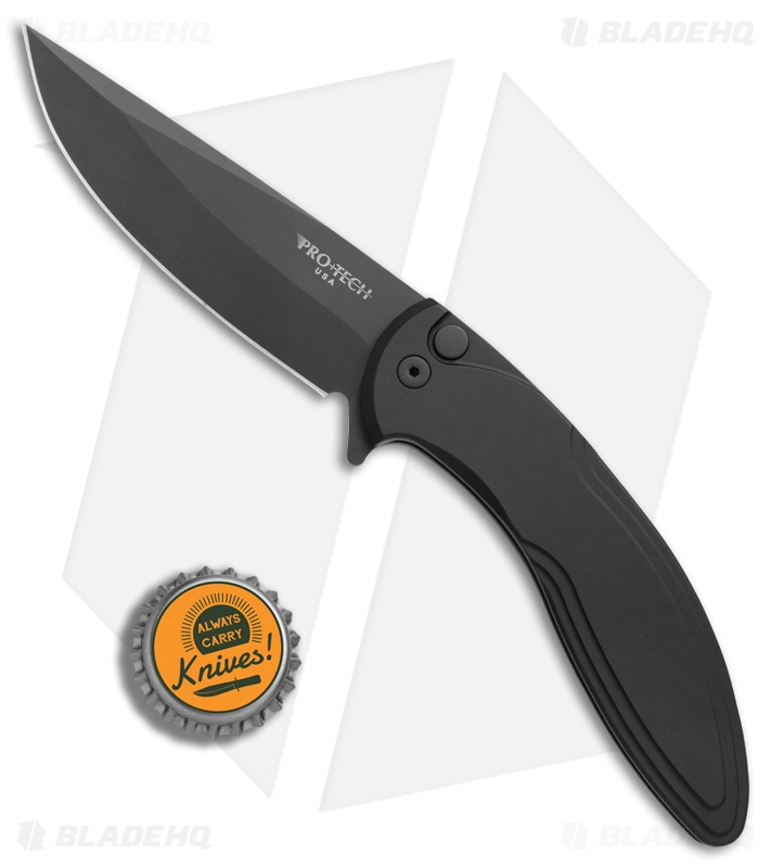 Pro-Tech Cambria Plunge Lock Flipper Knife Black Al (3.5