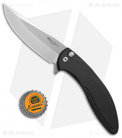 Pro-Tech Cambria Plunge Lock Flipper Knife Black Al (3.5" Stonewash) CF01