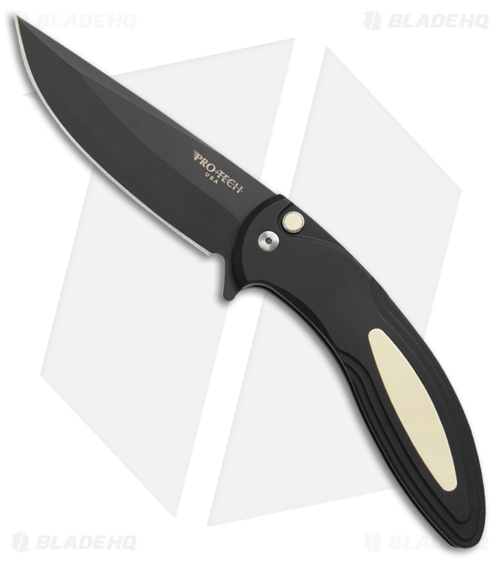Pro-Tech Cambria Flipper Knife Tuxedo Black w/ Ivory Micarta (3.5