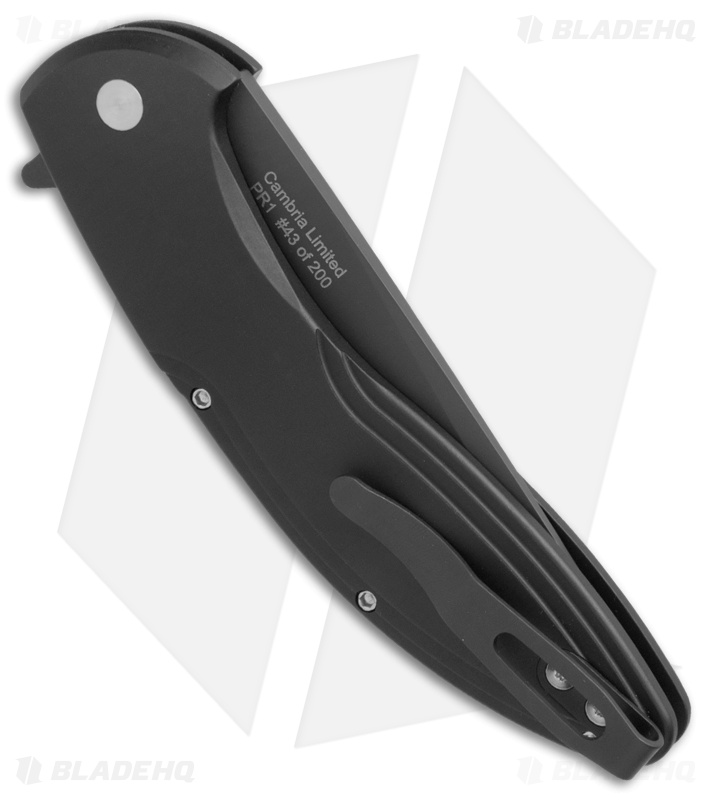 Pro-Tech Cambria Flipper Knife Tuxedo Black w/ Ivory Micarta (3.5