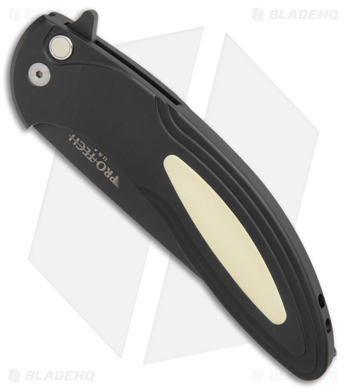 Pro-Tech Cambria Flipper Knife Tuxedo Black w/ Ivory Micarta (3.5