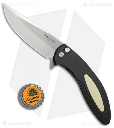 Pro-Tech Cambria Flipper Tuxedo Black / Ivory Micarta (3.5" Stonewash) CF51