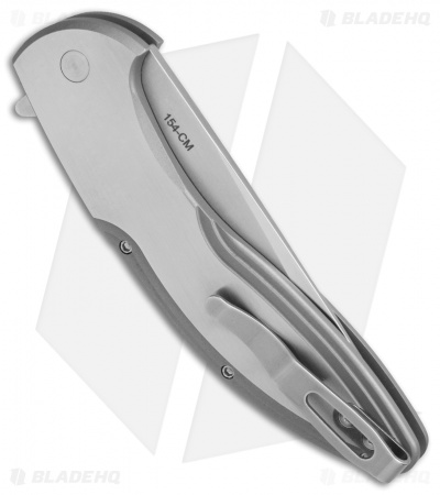 Pro-Tech Custom Cambria Flipper Knife SS w/ Black Lip Pearl Inlay (3.5" Satin) 