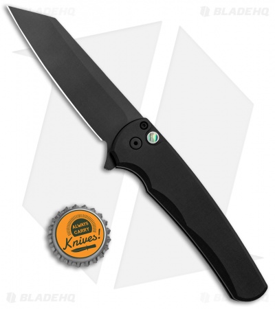 Pro-Tech Malibu Reverse Tanto Flipper Knife Black (3.3" DLC) Blade Show 2021