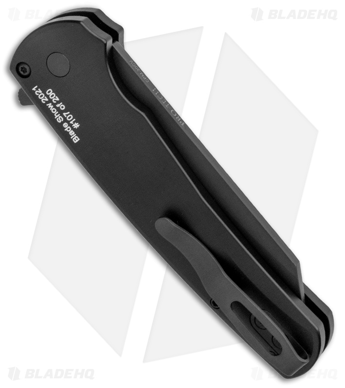 Pro-Tech Malibu Reverse Tanto Flipper Knife Black (3.3" DLC) Blade Show 2021