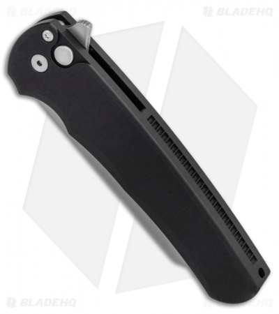 Pro-Tech Malibu Reverse Tanto Plunge Lock Flipper Knife Black (3.3" Stonewash)