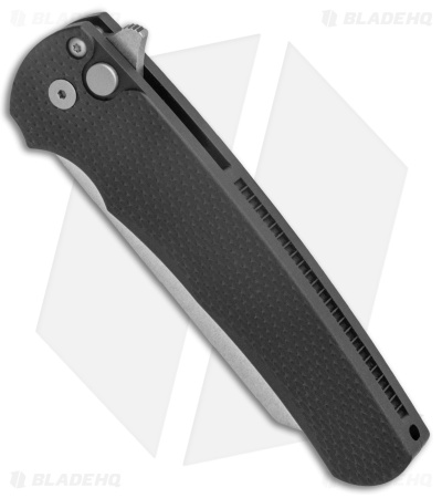 Pro-Tech Malibu Reverse Tanto Flipper Knife Textured Black Al (3.3" Stonewash)