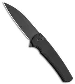 Pro-Tech Malibu Wharncliffe Plunge Lock Flipper Knife Black (3.3" Magnacut)