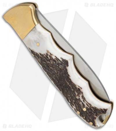 Puma IP Knives Drophunter Lockback Knife Stag Horn (3.5" Satin)