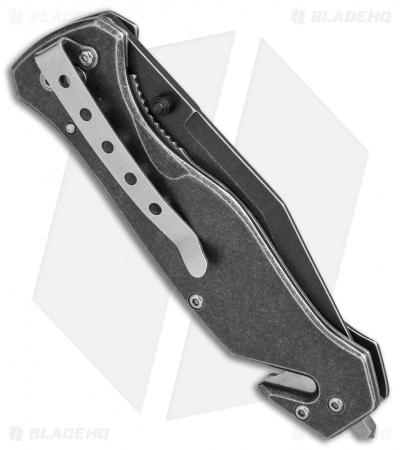 Puma SGB Tactical Folding Knife with Seat Belt Cutter (3.25" Black Stonewash)