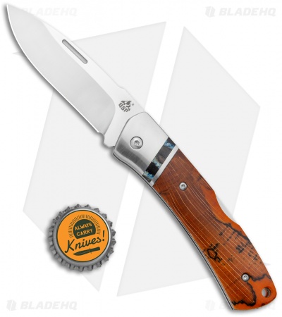 QSP Mustang Lock Back Knife Raffir Wood/Mammoth Molar Inlay (3.125" Satin) 