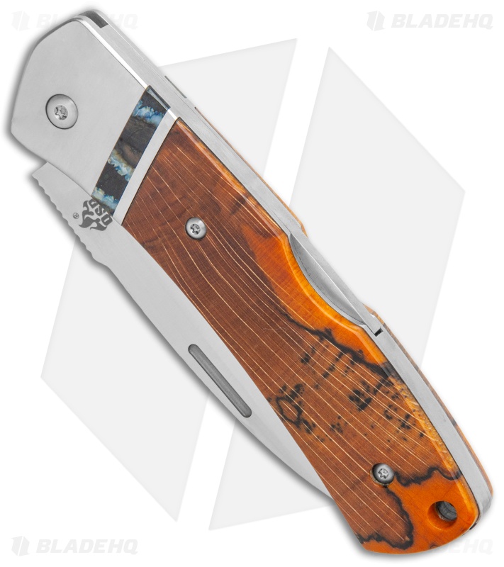 QSP Mustang Lock Back Knife Raffir Wood/Mammoth Molar Inlay (3.125" Satin) 