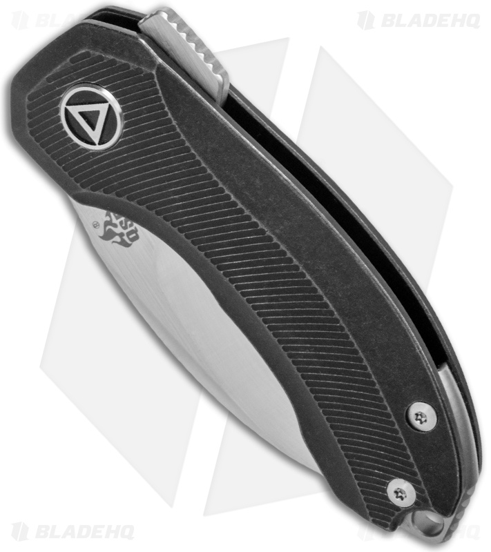 QSP Knife Hamster Frame Lock Knife Black Stonewash Titanium (2" Satin)