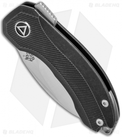 QSP Knife Hamster Frame Lock Knife Black Stonewash Titanium (2" Satin)