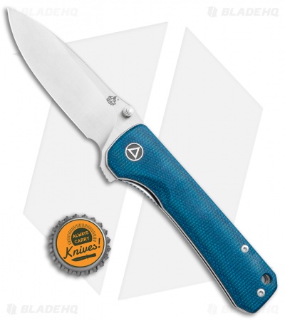 QSP Hawk Liner Lock Knife Blue Micarta (3.3" Satin) QS131-I