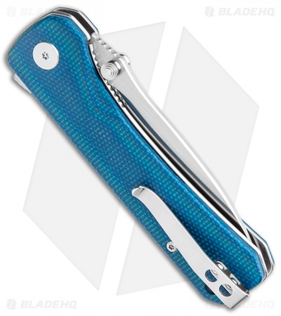 QSP Hawk Liner Lock Knife Blue Micarta (3.3" Satin) QS131-I