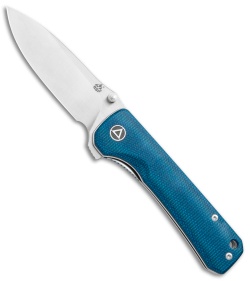 QSP Hawk Liner Lock Knife Blue Micarta (3.3" Satin) QS131-I