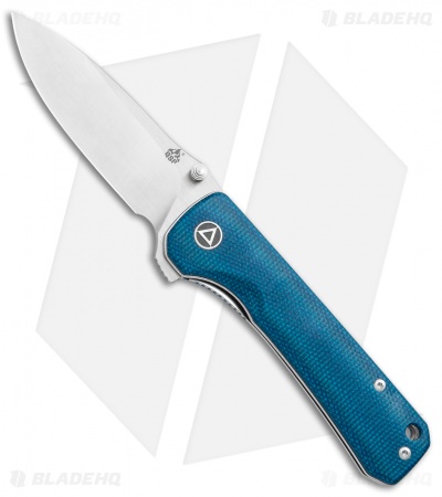 QSP Hawk Liner Lock Knife Blue Micarta (3.3" Satin) QS131-I