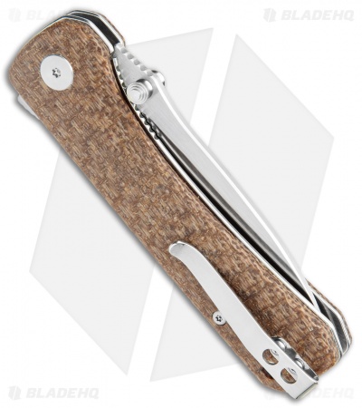 QSP Hawk Liner Lock Knife Brown Micarta (3.3" Satin) QS131-G