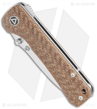 QSP Hawk Liner Lock Knife Brown Micarta (3.3" Satin) QS131-G