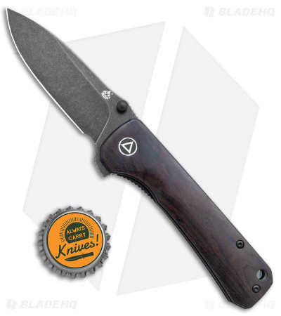 QSP Hawk Liner Lock Knife Ebony Wood (3.3"  Black) QS131-P2