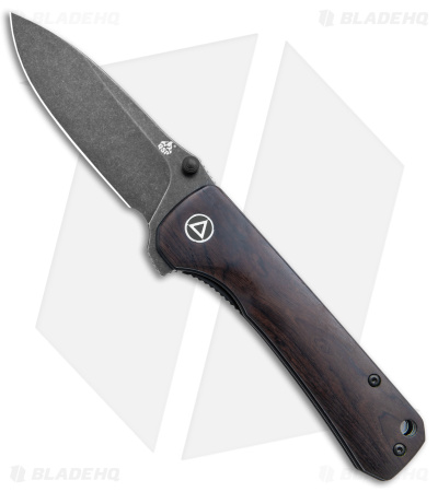 QSP Hawk Liner Lock Knife Ebony Wood (3.3"  Black) QS131-P2