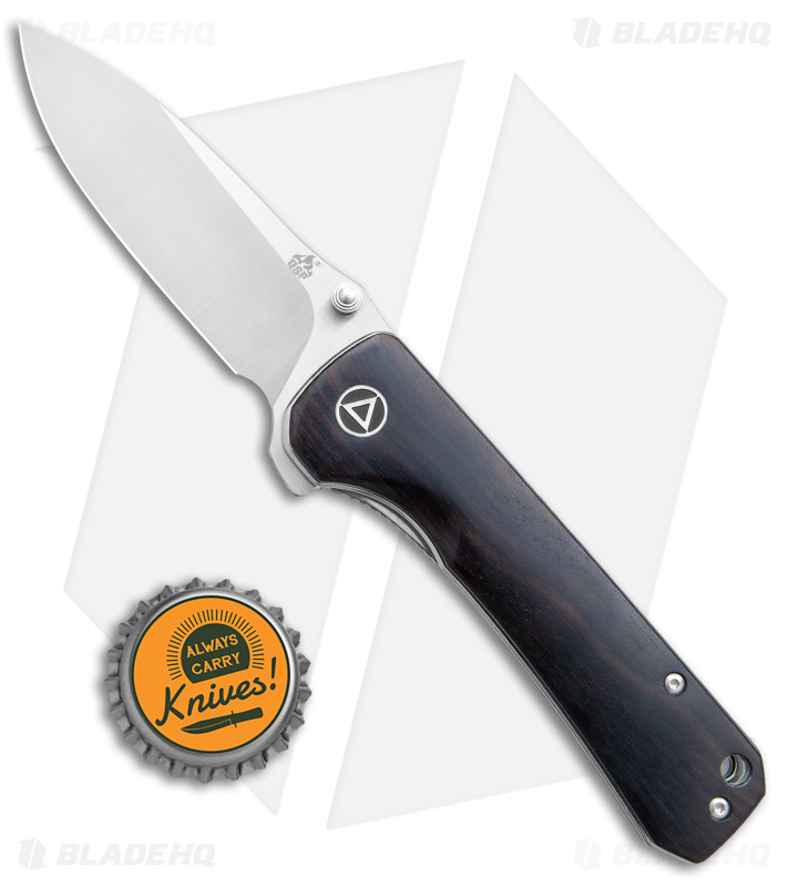 QSP Hawk Liner Lock Knife Ebony Wood (3.3"  Satin) QS131-P1