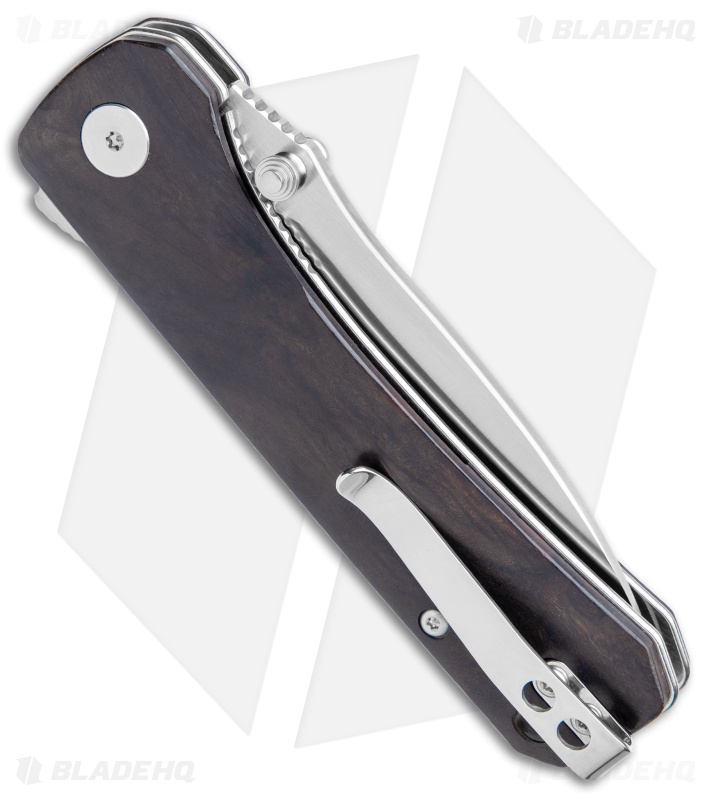 QSP Hawk Liner Lock Knife Ebony Wood (3.3"  Satin) QS131-P1