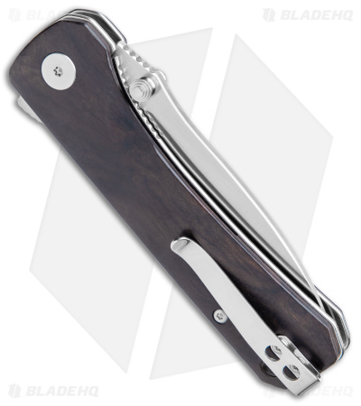 QSP Hawk Liner Lock Knife Ebony Wood (3.3"  Satin) QS131-P1