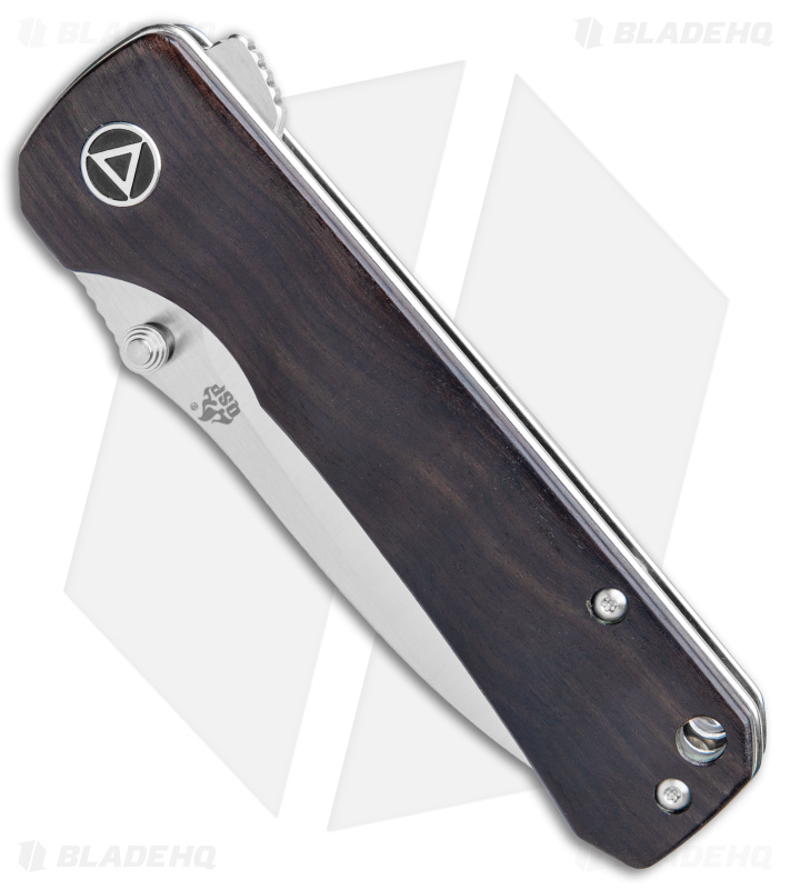QSP Hawk Liner Lock Knife Ebony Wood (3.3"  Satin) QS131-P1