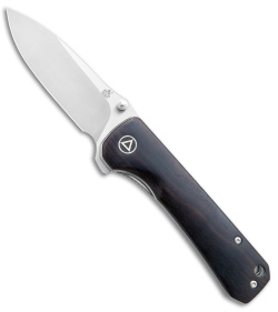 QSP Hawk Liner Lock Knife Ebony Wood (3.3"  Satin) QS131-P1