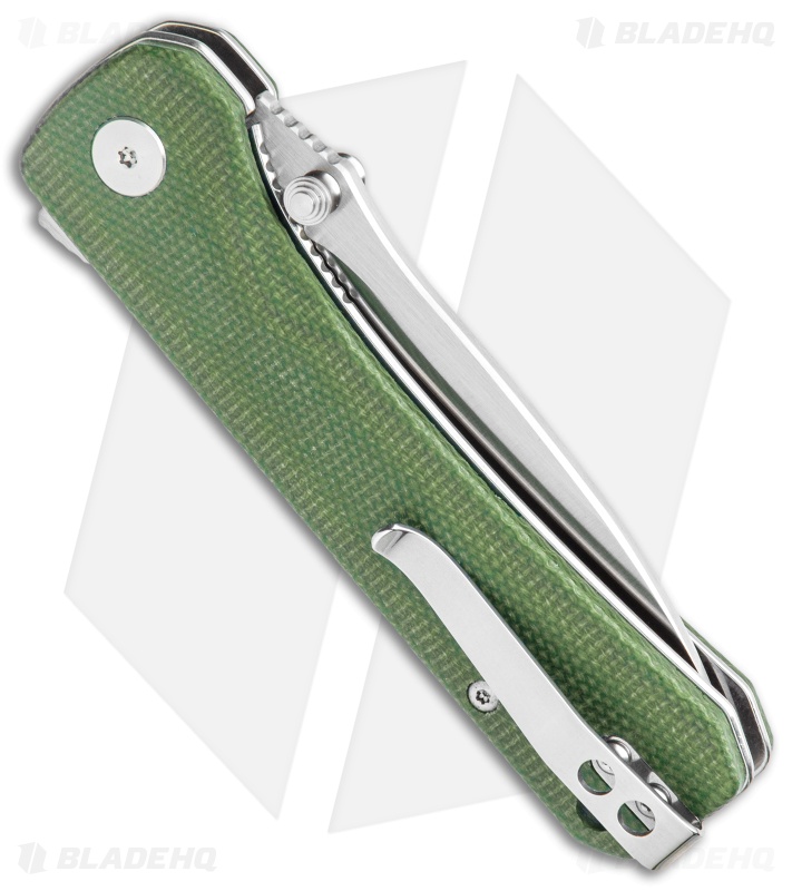 QSP Hawk Liner Lock Knife Green Micarta (3.3" Satin) QS131-H