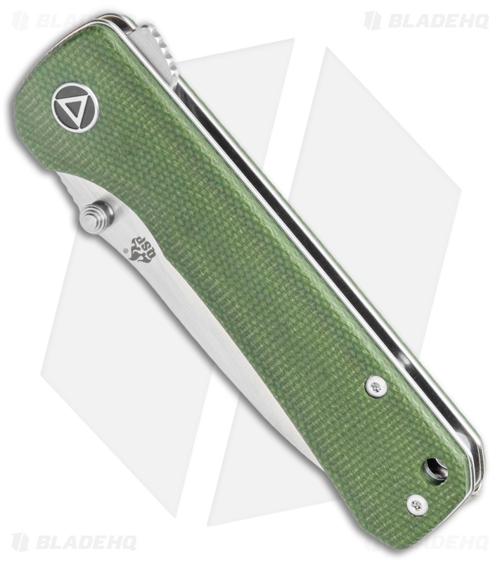 QSP Hawk Liner Lock Knife Green Micarta (3.3" Satin) QS131-H