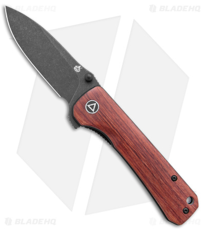 QSP Hawk Liner Lock Knife Mkuruti Wood (3.3"  Black) QS131-02
