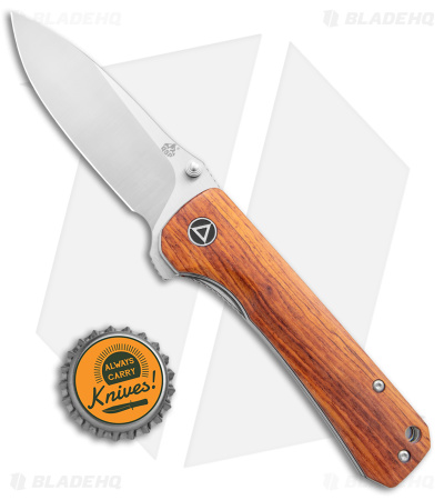 QSP Hawk Liner Lock Knife Mkuruti Wood (3.3" Satin) QS131-01