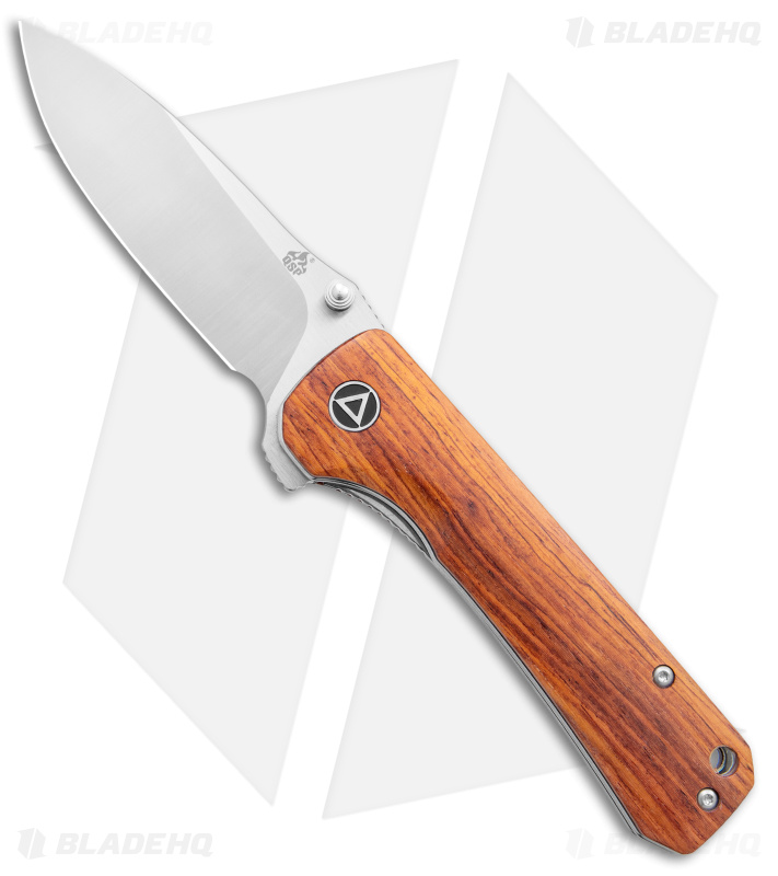 QSP Hawk Liner Lock Knife Mkuruti Wood (3.3" Satin) QS131-01