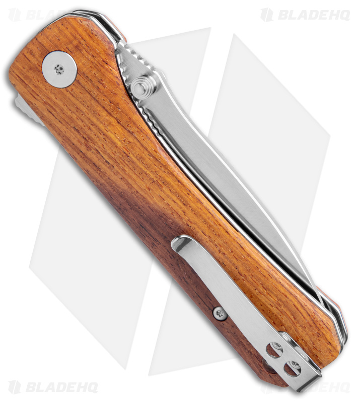 QSP Hawk Liner Lock Knife Mkuruti Wood (3.3" Satin) QS131-01